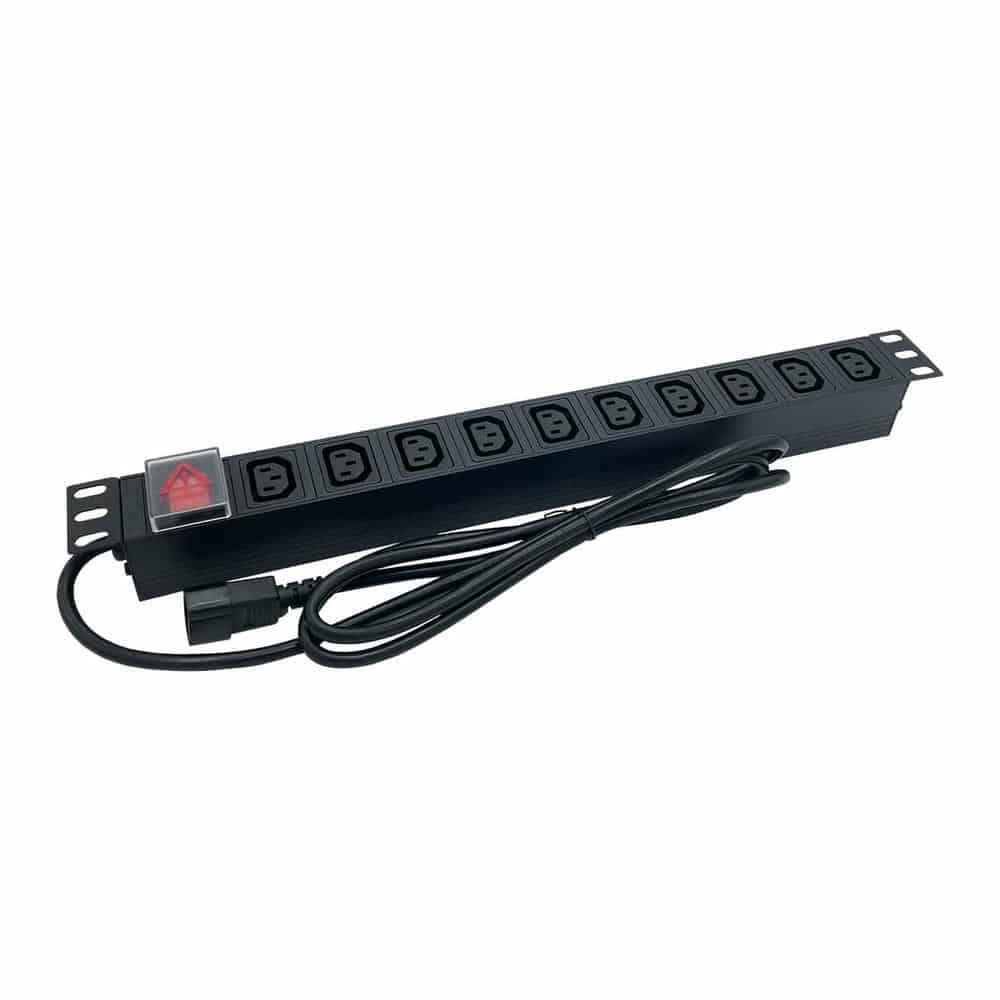 Powercool 1U PDU Horizontal Type 10Way 1.8m C14 Plug